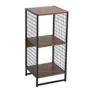 lot 14932 image: Carbon Loft Lerner 2-cube Wall Unit with Mesh Side Panels, Hickory