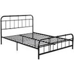 lot 14936 image: Berthoud Industrial Bed Frame only metal by Christopher Knight Home- Retail$329.49 flat black king