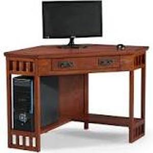 lot 14939 image: Mission Oak Wood Corner WritingComputer Desk- Retail$298.00