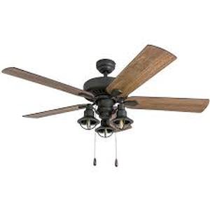 lot 14943 image: The Gray Barn Stormy Grain Aged Bronze 52-inch LED Ceiling Fan with Remote- Retail$149.99
