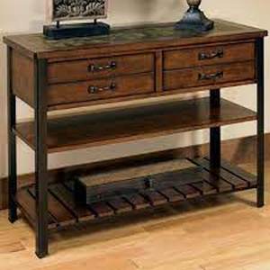 lot 14983 image: solid wood adjustable server cherry tobacco null furniture