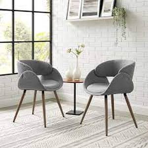 lot 14917 image: Corvus Mid-century Modern Accent Chair- Retail$267.49 set of 2 dark grey