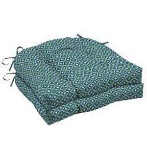 lot 14925 image: Arden Selections Alana Tile Wicker Seat Cushion 2-pack - 18 in L x 20 in W x 5 in H