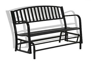 lot 1597 image: Black Glider Bench