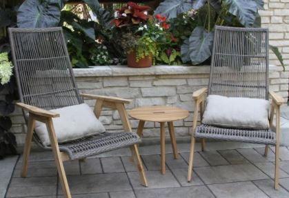 samera teak and wicker basket lounger