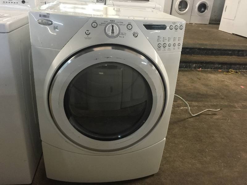 lot 7041 image: Whirlpool Duet WGD9200SQ  27 Inch Gas Dryer with 7.0 cu. ft. Capacity, 7 Cycles, 4 Temperature Options, AccelerCare Drying System and Wrinkle Shield Plus Option