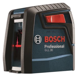 lot 1028 image: Bosch 2 beam Self Leveling Cross Line Laser 30 ft.