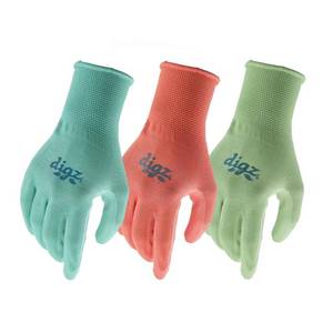lot 2706 image: Digz Womens MediumLarge Nitrile Coated Gloves (3-Pair), Greens Blues (2 PACKS INCLUDED WITH 3 PAIRS IN EACH PACK)