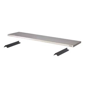 lot 2719 image: Husky 72 in. Stainless Steel Work Surface for Regular Duty Welded Steel Garage Storage System, Silver. (RETAILS$199.99)