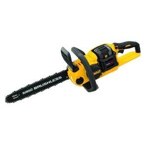 lot 2728 image: DEWALT 16 in. 60V MAX Lithium-Ion Cordless FLEXVOLT Brushless Chainsaw with (1) 2.0Ah Battery and Charger Included