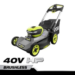 lot 2763 image: RYOBI 21 in. 40-Volt HP Lithium-Ion Brushless Cordless Walk Behind Self-Propelled Lawn Mower. (TOOL ONLY) Retail price $300.00