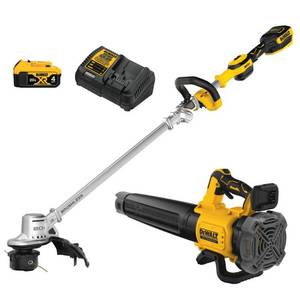 lot 2774 image: DEWALT 20-Volt MAX Cordless Lithium-Ion String TrimmerBlower Combo Kit (2-Tool) with Battery and Charger. RETAILS$299