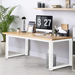lot 2837 image: MONOMI Computer Desk 47 Study Writing Table for Home Office,Modern Simple Style Office Desk Sturdy PC Laptop Desk,Walnut