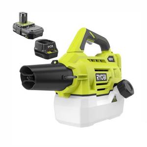 lot 2845 image: RYOBI ONE 18-Volt Lithium-Ion Cordless FoggerMister with 2.0 Ah Charger Included Retail $99.00