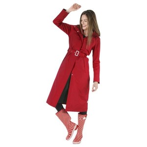 lot 2909 image: Happy Rainy Days Womens Hooded Zip-front Jacket- Red, X Large- Retail$164.99