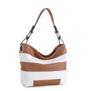 lot 2910 image: MKF Collection Emily Soft Vegan Leather Stripe Hobo by Mia K.