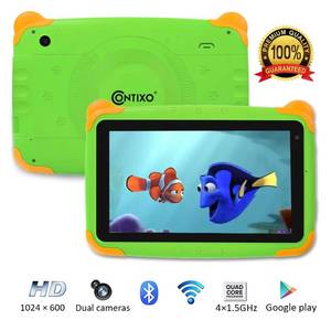lot 2915 image: Contixo Kids Tablet K4  7 Display Android 6.0 Bluetooth WiFi Camera Parental Control for Children Infant Toddlers (Green) Retail price$59.99 Location(G10c