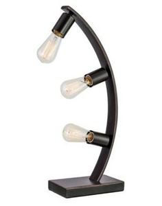 lot 2920 image: RUSTIC DESIGN with an oil rubbed bronze finish and a bent pillar shape, the Winslow Table Lamp is the epitome of a rustic design that complements any d�cor