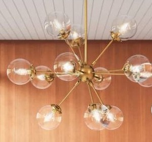 lot 2921 image: 12 - Light Sputnik Sphere Chandelier Retail price$529.9