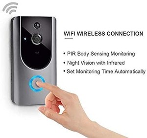 lot 2943 image: set of 4  Smart Doorbell Wireless WiFi Night Vision App View 2-way Talk HD Security DoorBell Chime Remote Home Monitoring - Black
