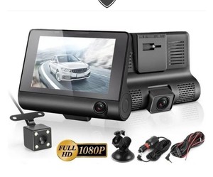 lot 2960 image: 4 HD 1080P 3 Lens Rearview Backup Camera and Monitor Video System Car DVR Camera Video Recorder Dash Cam G-Sensor
