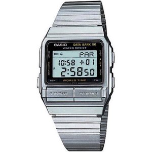 lot 2970 image: Casio Mens Digital Data Bank Stainless Steel Silver Watch DB520A-1