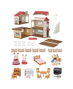 lot 50308 image: Calico Critters Red Roof Country Home Gift Set, Ready to Play with 2 Figures and Accessories