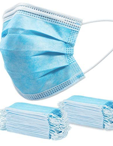 lot 52881 image: 50 PCS Blue Disposable Face Mask, 3 Layers Filter Non-Woven Anti Dust Ear Loop Comfort