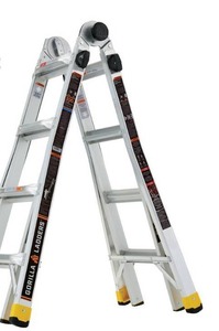 lot 52892 image: Gorilla Ladders 18 ft. Reach MPXA Aluminum Multi-Position Ladder with 300 lbs. Load Capacity Type IA Duty Rating
