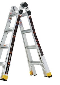 lot 52893 image: Gorilla Ladders 18 ft. Reach MPXA Aluminum Multi-Position Ladder with 300 lbs. Load Capacity Type IA Duty Rating