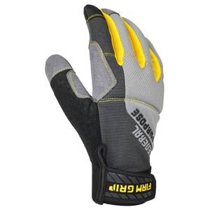 lot 37213 image: FIRM GRIP General Purpose Large Gray Synthetic Leather Glove (3-Pack), Black