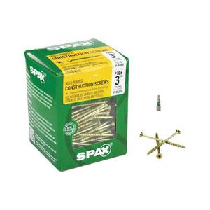 lot 37262 image: #10 x 3 in. T-Star Flat Head Partial Thread Yellow Zinc Screws (5 lb. Box)