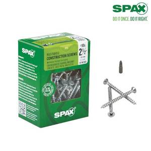 lot 37292 image: Spax 4101010500606 10-by-2-12-Inch Flat Head Construction Screw, Zinc, 1-Pound Pack