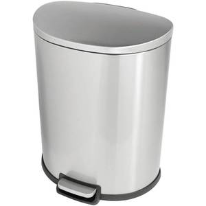 lot 37300 image: StyleWell 13 Gal. Stainless Steel D-Shaped Step On Trashcan, Silver