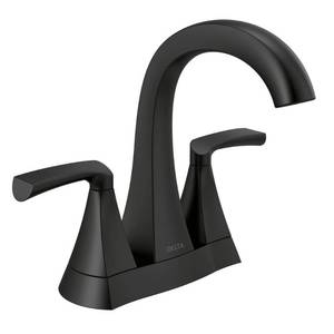 lot 34523 image: Delta Pierce 4 in. Centerset 2-Handle Bathroom Faucet in Matte Black