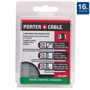 lot 34647 image: PORTER-CABLE FN16PP 16 Gauge Finish Nail Project Pack