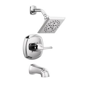 lot 34733 image: Delta Portwood Single-Handle 5-Spray Tub and Shower Faucet with H2Okinetic in Chrome (Valve Included), Grey