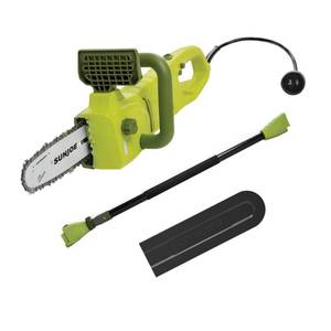 lot 34876 image: Sun Joe 8 7.5 Amp Electric Pole Chain Saw - Green