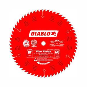 lot 37337 image: Freud D1060X Diablo 10-Inch 60 Tooth ATB Fine Finish Saw Blade with 58-Inch Arbor and PermaShield Coating