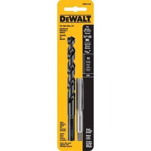 lot 37340 image: DEWALT 2764 in. Drill and 12 in. x 13 NC Tap Set