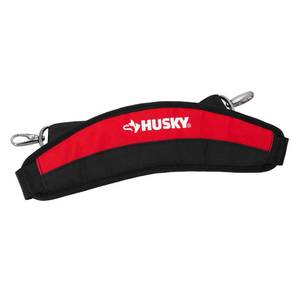lot 37354 image: Husky 3.5 in. wide Water-Resistant Padded Bag Thick Shoulder Comfort Strap 40 in. to 56 in. with Heavy-Duty Steel Hardware, RedBlack
