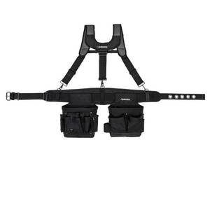 lot 37374 image: 13-Pocket Black Electrician Tool Belt with Suspdenders