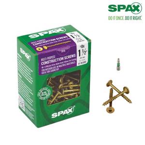 lot 37385 image: Spax 4281020400406 #8 x 1-12 T-Star Yellow Zinc Wafer Head Cabinet Screw (1 lb Box)