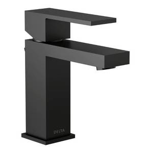 lot 34842 image: Delta Modern Project-Pack Single Hole Single-Handle Bathroom Faucet in Matte Black