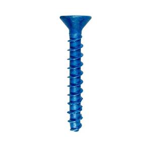 lot 34858 image: Simpson Strong-Tie Titen 14 in. x 1-34 in. Phillips Flat-Head Concrete and Masonry Screw, Blue (25-Pack)