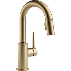 lot 34893 image: Delta 9959-CZ-DST Single Handle Pull-Down BarPrep Faucet, Champagne Bronze