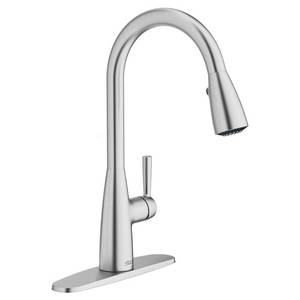 lot 34914 image: American Standard Fairbury 2S Single-Handle Pull-Down Sprayer Kitchen Faucet in Stainless Steel, Silver
