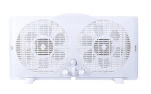 lot 34730 image: Hampton Bay 9in Twin Window Fan