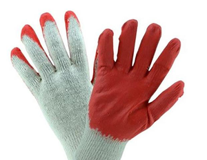 lot 37190 image: Latex Coated Gloves Size Large Red 6 pack
