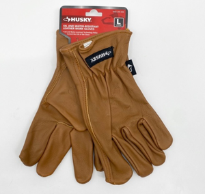 lot 37359 image: HUSKY OIL AND WATER RESISTANT LEATHER WORK GLOVES SIZE LARGE